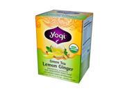 Yogi 672378 Yogi Tea Organic Green Tea Lemon Ginger Caffeine 16 Tea Bags