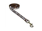 Sassy Dog Wear LEOPARD WHITE1 L 4 ft. Leopard Dog Leash White Brown Extra Small