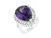 Icon Bijoux R08346R C20 06 Cubic Zirconia Purple And Clear Cocktail Ring Size 06