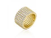 Icon Bijoux R08322G C01 06 Goldtone Finishd Wide Pave Cubic Zirconia Ring Size 06