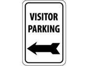Olympia Sports SA186P 12 in. x 18 in. Sign Visitor Parking Left Arrow Reflective