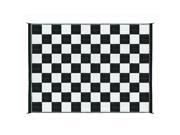 Camco 42827 9 x 12 Ft. Reversible Outdoor Mat Black White