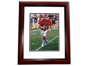 8 x 10 in. Trent Green Autographed Kansas City Chiefs Pro Bowl Photo Mahogany Custom Frame