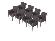 TKC Venice Dining Chairs with Arms Chestnut Brown 8 Piece