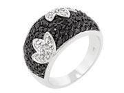 Icon Bijoux R08113T C03 06 Black And White Cocktail Ring Size 06