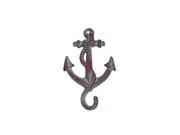 Handcrafted Model Ships K 652 red 5 in. Cast Iron Anchor Hook Rustic Red Whitewashed