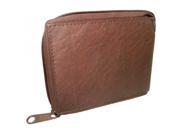 Leather In Chicago LICW106 BRN Mens Zippered Wallet Brown