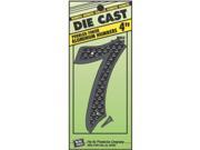Hy Ko Products DC 4 7 4 in. Black Aluminum Number 7