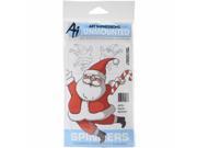 Art Impressions 4678 Spinners Cling Rubber Stamp Santa 7 x 4 in.