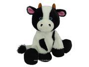 First Main 7803 7 in. Sitting Floppy Friends Cow Plush Toy
