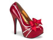 Bordello TEE14_RW 7 Concealed Platform Shoe with Scalopped Trim Red White Size 7