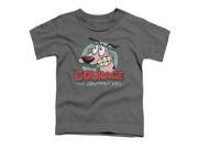 Trevco Courage The Cowardly Dog Courage Short Sleeve Toddler Tee Charcoal Medium 3T