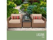 TKC Laguna 3 Piece Outdoor Wicker Patio Furniture Set