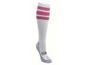 Sugar Free Sox 33103 Womens Athletic Compression with Tube Striping Socks Pink