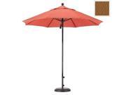 March Products EFFO908 5448 9 ft. Complete Fiberglass Pulley Open Market Umbrella Black and Sunbrella Cork