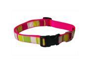Sassy Dog Wear STRIPE NEON PINK2 C Multi Stripe Dog Collar Neon Pink Small
