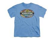 Trevco Survivor Redemption Island Short Sleeve Youth 18 1 Tee Carolina Blue Extra Large