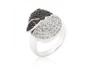 Icon Bijoux R08279T C03 06 Black And White Cubic Zirconia Baby Chick Ring Size 06