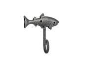 Handcrafted Model Ships K 0573 silver 6 in. Cast Iron Fish Key Hook Antique Silver