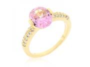 Icon Bijoux R08350G C12 09 Pink Oval Cubic Zirconia Engagement Ring Size 09