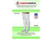 Complete Medical CM1610WHIXLR Anti Embolism 15 20mmHg Thigh Hi Inspection Toe Stockings Extra Large Regular