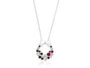 Icon Bijoux P50160R V01 Holiday Wreath Colored Crystal Pendant