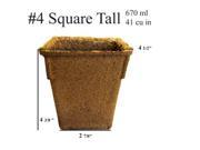 CowPots 4 in. Square Tall Pot 670 ml 41 Cubic Inch
