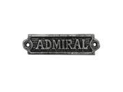 Handcrafted Model Ships k 0164D silver 6 in. Cast Iron Admiral Sign Antique Silver