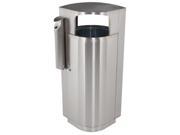Commercial Zone Products 78222999 Leafview 20 Gallon Stainless Steel Trash Receptacle with Stainless Cigarette Receptacle