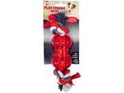Ethical Dog 689878 Play Strong Mini Tugs Bone With Rope Red Small