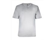Badger BD7930 Adult B Core Placket Jersey T Shirt Silver 3X