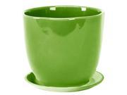 Deroma 5700380CF 7.09 in. Large Caspo Planter With Saucer Green Pack Of 6