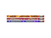 Moon Products Fun Happy Birthday Themed 3 Design Award Pencil With Erasers Pack 12