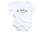 Trevco Cbgb Club Logo Infant Snapsuit White Small 6 Mos
