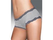 Maidenform 40837 Cheeky Scalloped Lace Hipster Size 8 Steel Grey Stripe