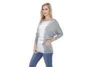 White Mark Universal 124L Grey XL Womens Banded Dolman Tie Dye Top Extra Large
