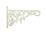Panacea 85008 9 in. White Cast Aluminum Hanging Plant Bracket With Leaves