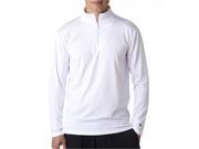 Badger 4280 Adult 1 By 4 Zip Lightweight Pullover Jacket White Extra Large