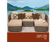 TKC Cape Cod 5 Piece Outdoor Wicker Patio Furniture Set