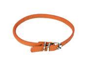 Dogline L1003 4 13 16 L x 0.33 W in. Round Leather Collar Orange