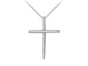 Fine Jewelry Vault UBNPD30903AGCZ April Birthstone Cubic Zirconia Cross Pendant in 925 Sterling Silver 0.50 CT TGW