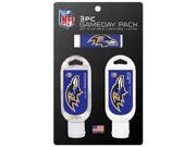 Worthy NFL BAL 3PK Baltimore Ravens 3 Piece Gameday Accesory Pack Set Of 6