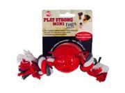 Ethical Dog 689877 Play Strong Mini Tugs Ball With Rope Red Small