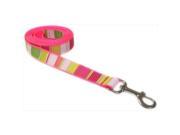 Sassy Dog Wear STRIPE NEON PINK4 L 6 ft. Multi Stripe Dog Leash Neon Pink Large