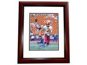 8 x 10 in. Joe Theismann Autographed Washington Redskins Photo Mahogany Custom Frame