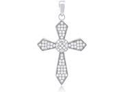 Doma Jewellery SSPRZ008 Sterling Silver Cross Pendant With CZ Micro Setting 1.9 g.