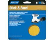 Norton 48911 6 x 6 No Hole Stick Sand Handy Pack Grit 40 4 Pack