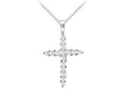 Fine Jewelry Vault UBNPD31293AGCZ April Birthstone Cubic Zirconia Cross Pendant in 925 Sterling Silver