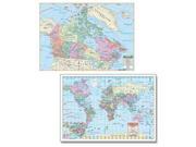 Universal Map 27149 Canada World Rolled Map Combo Paper
