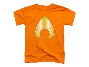Trevco Jla Aquaman Logo Short Sleeve Toddler Tee Orange Large 4T
